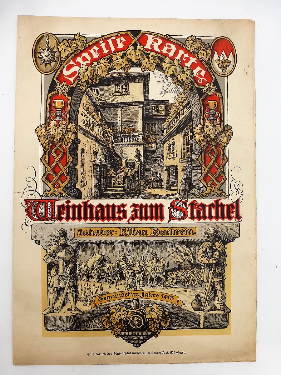 Speisekarte Weinhaus Stachel Würzburg