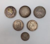 6 Silbermünzen Litauen / Russland