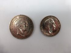 Kaiserreich Preussen / 2 Silbermünzen
