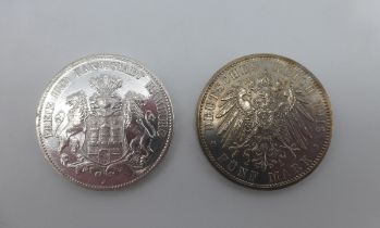 Hansestadt Hamburg 2x 5 Mark