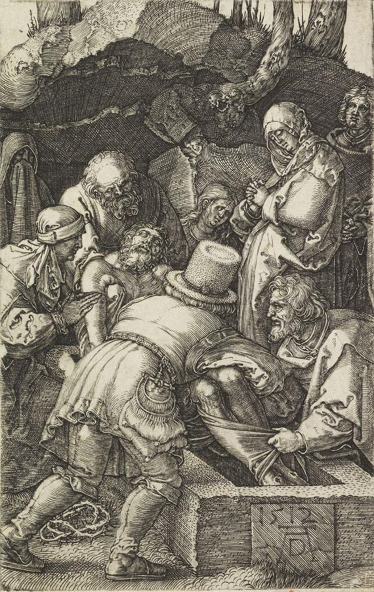 Albrecht Dürer, Grablegung. Orig.-Kupferstich.