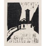 Karl Schmidt-Rottluff 1884 Rottluff bei Chemnitz - 1976 Berlin Villa mit Turm. 1911. Holzschnitt.