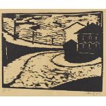 Karl Schmidt-Rottluff 1884 Rottluff bei Chemnitz - 1976 Berlin Straßenbiegung. 1909. Holzschnitt.