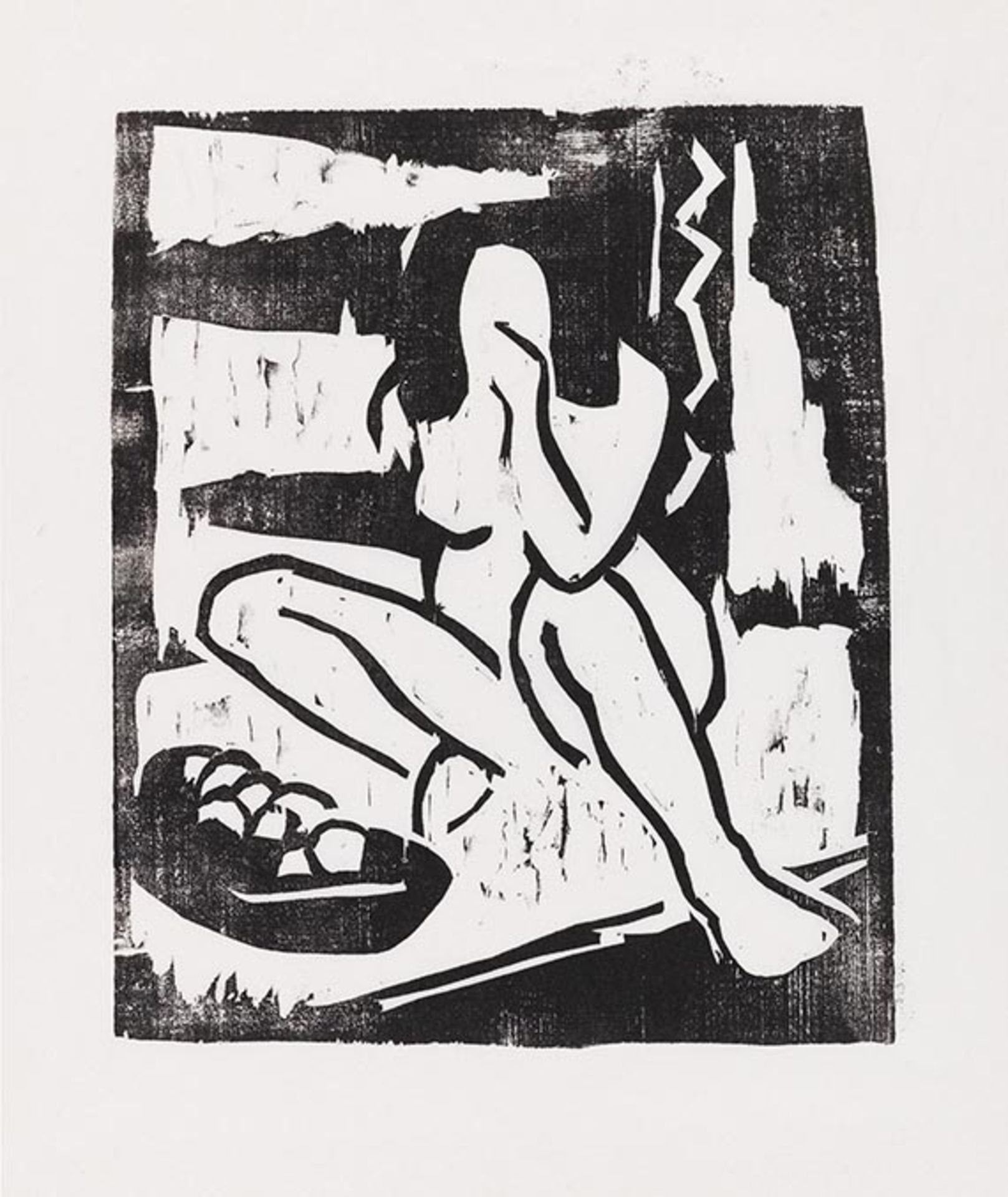 Karl Schmidt-Rottluff 1884 Rottluff bei Chemnitz - 1976 Berlin Akt mit Obstschale. 1911.