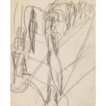 Ernst Ludwig Kirchner 1880 Aschaffenburg - 1938 Davos Skizze zu 'Strasse mit roter Kokotte' (