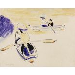 Ernst Ludwig Kirchner 1880 Aschaffenburg - 1938 Davos Ruderboote. Um 1909. Aquarell, Tusche und