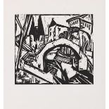 Ernst Ludwig Kirchner 1880 Aschaffenburg - 1938 Davos Elisabeth-Ufer (Berlin). 1913/14. Holzschnitt.