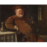 Eduard von Grützner 1846 Großkarlowitz/Schlesien - 1925 München Falstaff mit Zinne und Weinglas.