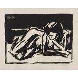 Karl Schmidt-Rottluff 1884 Rottluff bei Chemnitz - 1976 Berlin Liegender Akt. 1906. Holzschnitt.