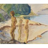 Erich Heckel 1883 Döbeln/Sachsen - 1970 Radolfzell/Bodensee Drei Frauen am Strand. 1926. Aquarell