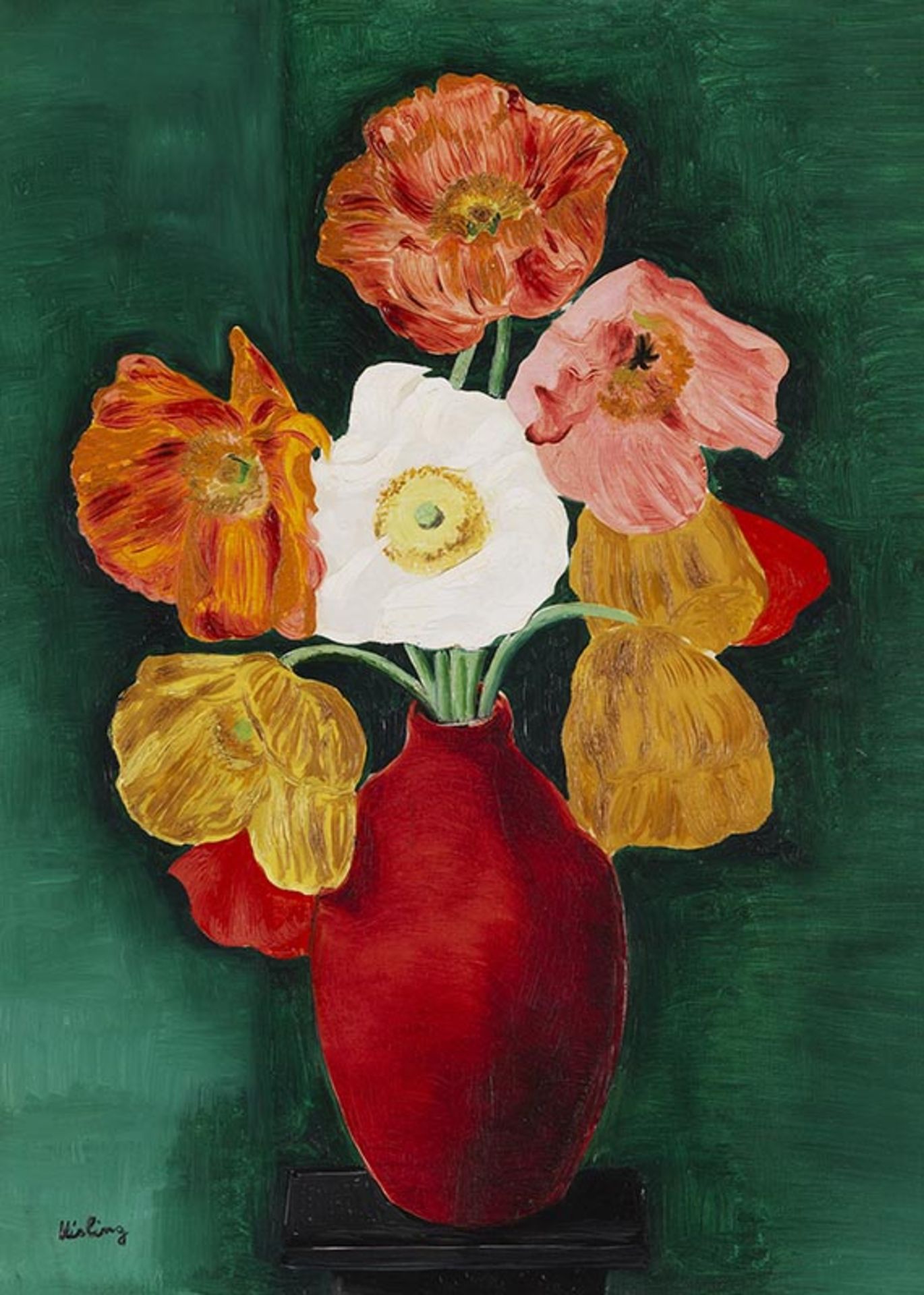 Moise Kisling 1891 Krakau - 1953 Lyon Bouquet de Tulipes. 1937. Öl auf Leinwand. Kisling 56. Links