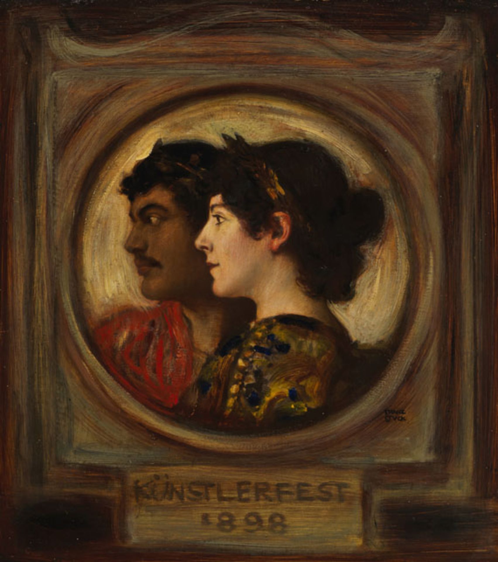 Franz von Stuck 1863 Tettenweis - 1928 München Franz und Mary Stuck – Künstlerfest. 1898. Öl auf