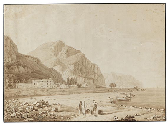 Christoph Heinrich Kniep 1755 Hildesheim - 1825 Neapel Sizilianische Küste bei Taormina. 1787.