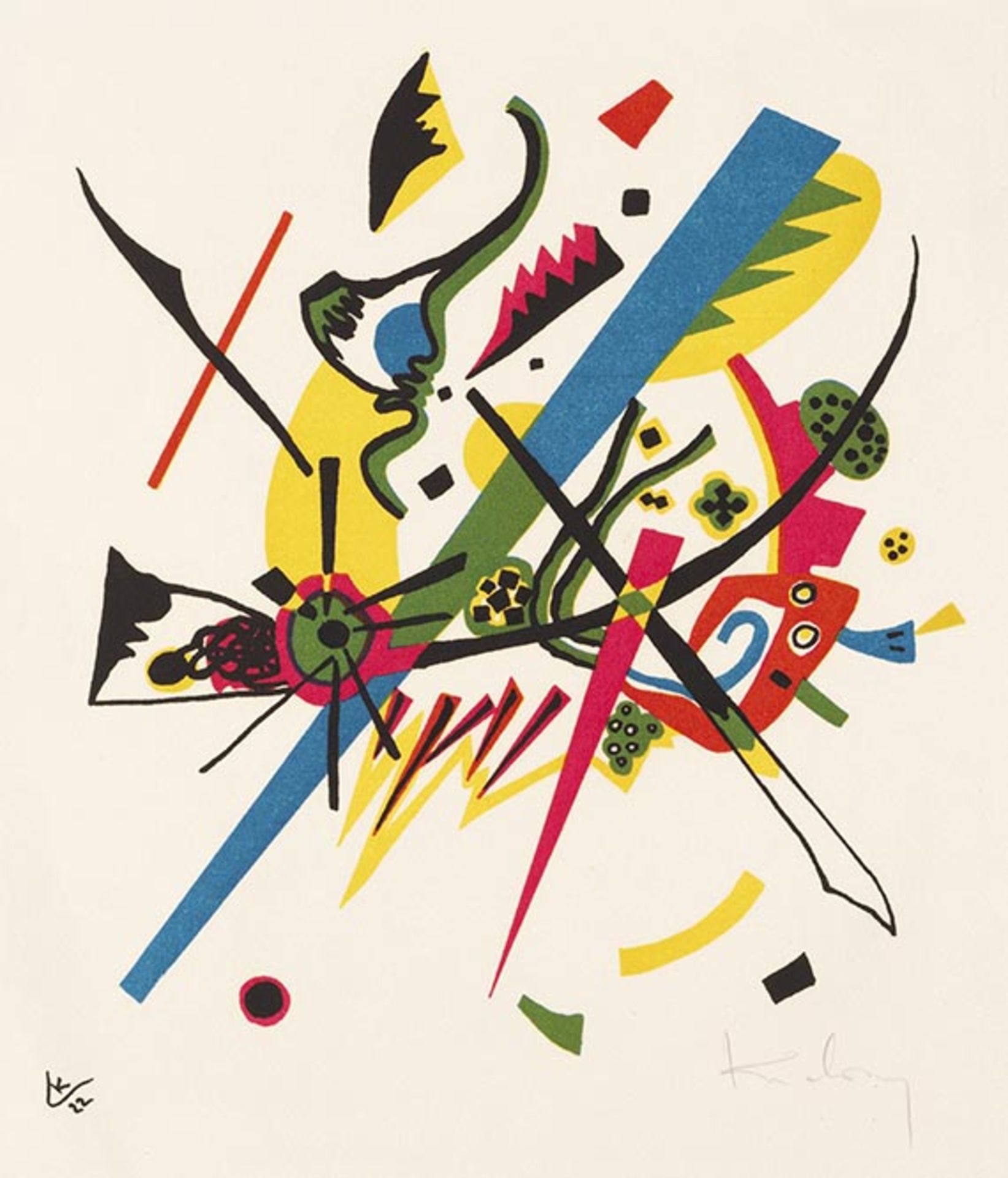 Wassily Kandinsky 1866 Moskau - 1944 Neuilly-sur-Seine Kleine Welten I. 1922. Farblithografie.