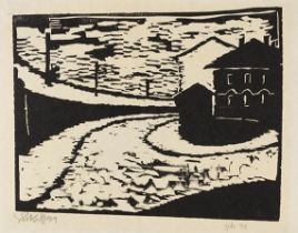 Karl Schmidt-Rottluff 1884 Rottluff bei Chemnitz - 1976 Berlin Straßenbiegung. 1909. Holzschnitt.