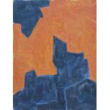 Serge Poliakoff 1900 Moskau - 1969 Paris Composition bleue et orange. Um 1963. Gouache. Rechts unten