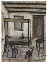 Bernard Buffet 1928 Paris - 1999 Tourtour Interieur. 1956. Öl auf Leinwand. Rechts unten signiert