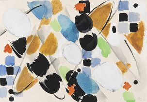 Ernst Wilhelm Nay 1902 Berlin - 1968 Köln Ohne Titel. 1954. Gouache. Claesges 54-008. Rechts unten