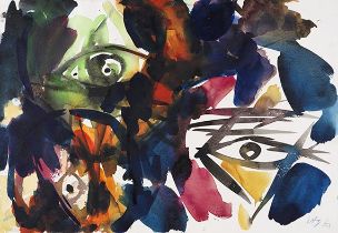 Ernst Wilhelm Nay 1902 Berlin - 1968 Köln Ohne Titel. 1963. Aquarell. Rechts unten signiert und