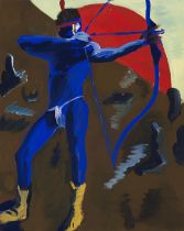 Rainer Fetting 1949 Wilhelmshaven - lebt und arbeitet in Berlin Blue Indian (selbst). 1982.