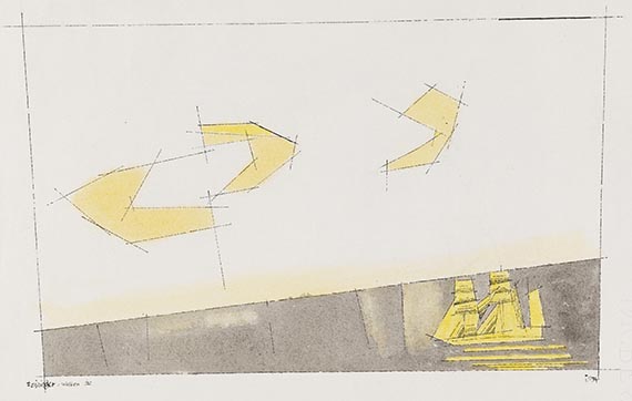 Lyonel Feininger 1871 New York - 1956 New York Wolken IV. 1934. Aquarell und Tusche. Links unten