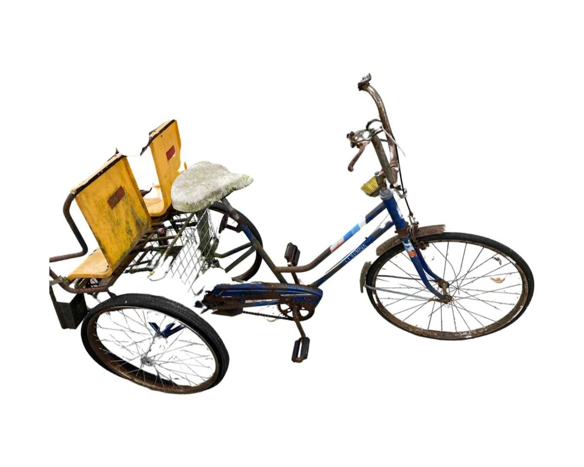 Vintage Columbia adults shopping trike with a pair of child seats on the rear - Image 2 of 2