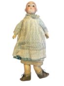 Max Handwerck bisque head doll lacking hair. Marked to back of head 0 1/4. Length approximately