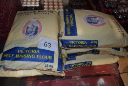 Six 25kg bags of Victoria Self Raising Flour by Whitworth Bros Ltd