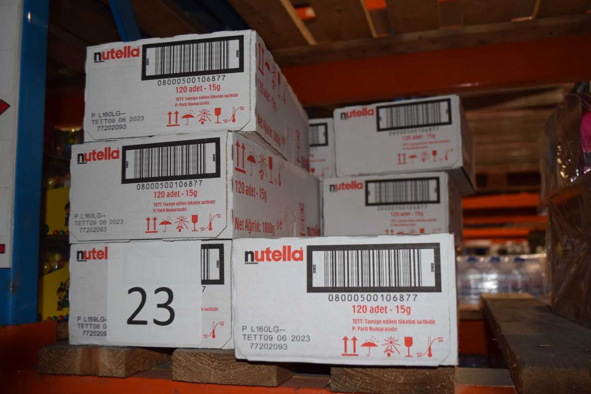 Ten boxes of Nutella 15g serving packets, approx 120 per box - Best Before Date: 09.06.23