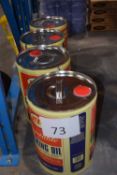 Four 20 litre tins of vegetable cooking oil by KTC