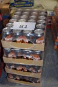 Four cartons of Orange Tango each containing 24x330ml cans. Best Before Date: 31.10.23