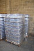 Two pallets of bottled water, each pallet containing 2300 500ml bottles with an expiry date of 26.
