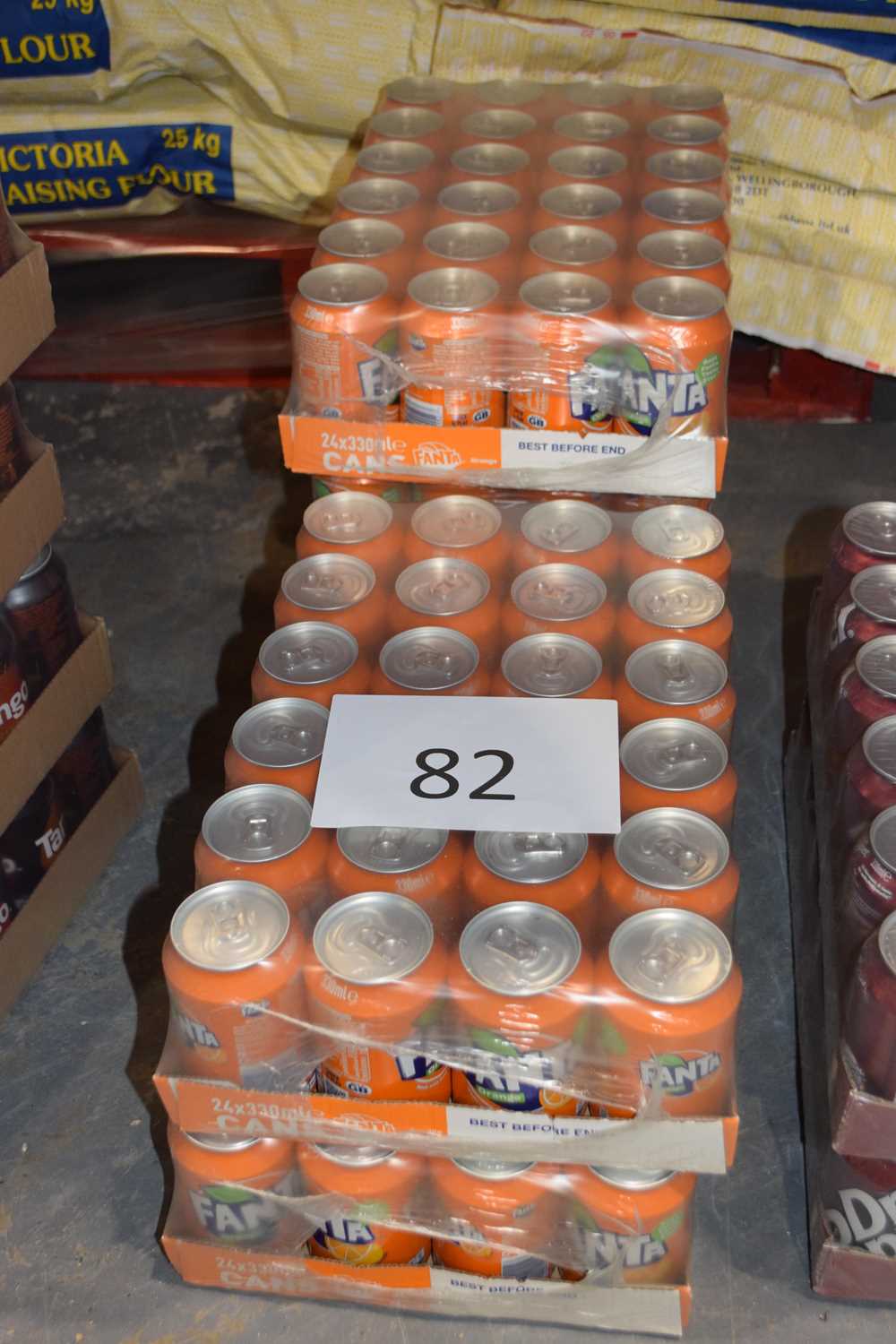 Five cartons of Orange Fanta, each pack containing 24x330ml cans. Best Before Date: 30.11.23