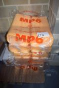 Three bags of MP6 polystyrene food containers, each bag containing approx 500