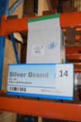 One box of Silver Brand No 6a foil containers, approx 500 pieces together with a box of heavy poly