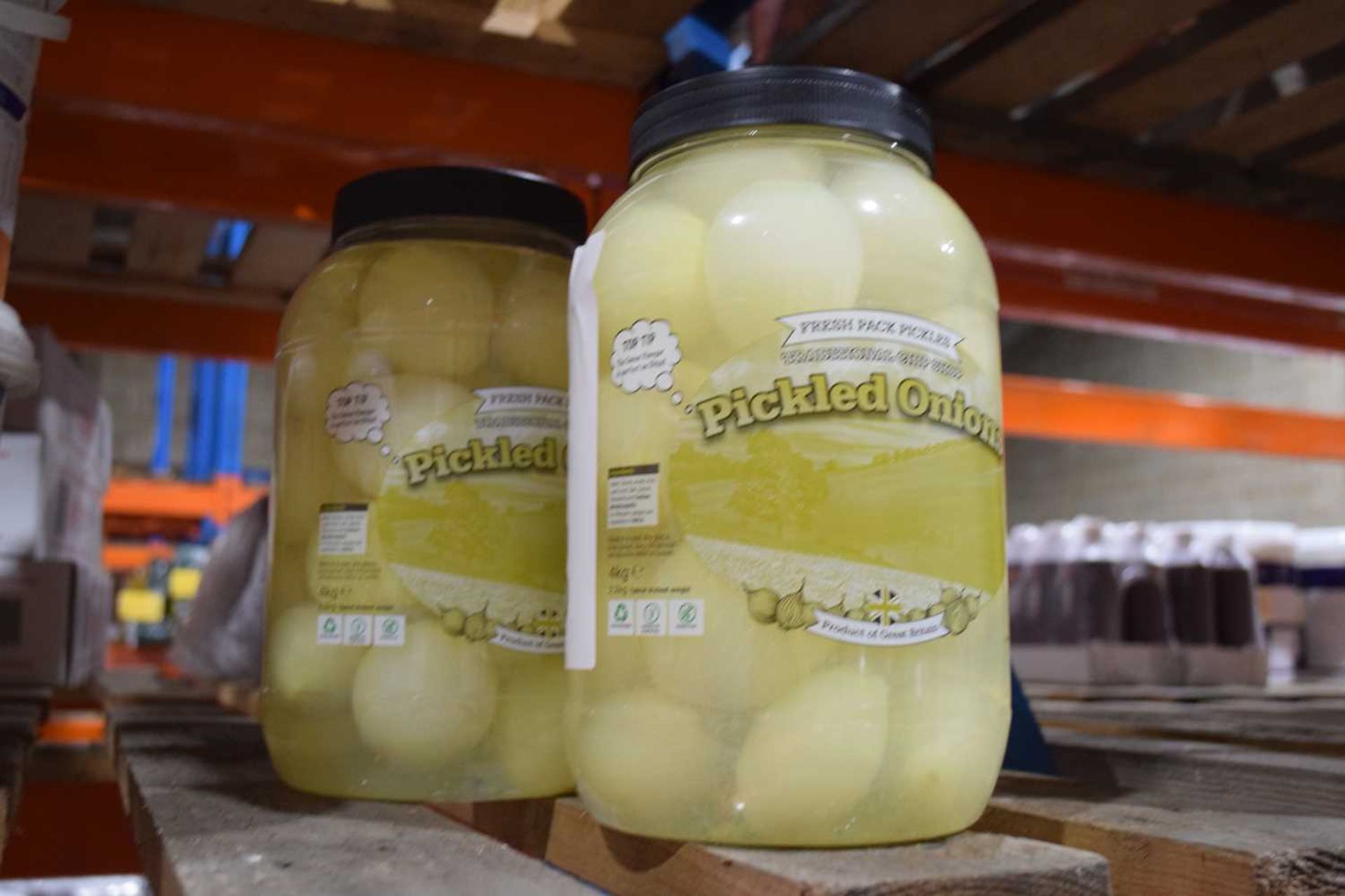 Two 4kg jars of pickled onions