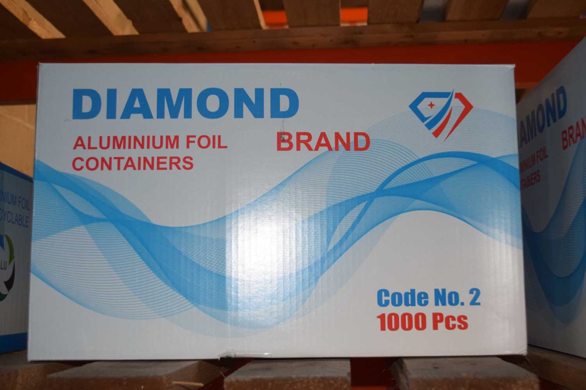 Two boxes of Diamond brand aluminium foil containers Code No 2, approx 1000 pieces per box