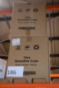 Two boxes of 12oz Smoothy cups, approx 1000 pieces per box