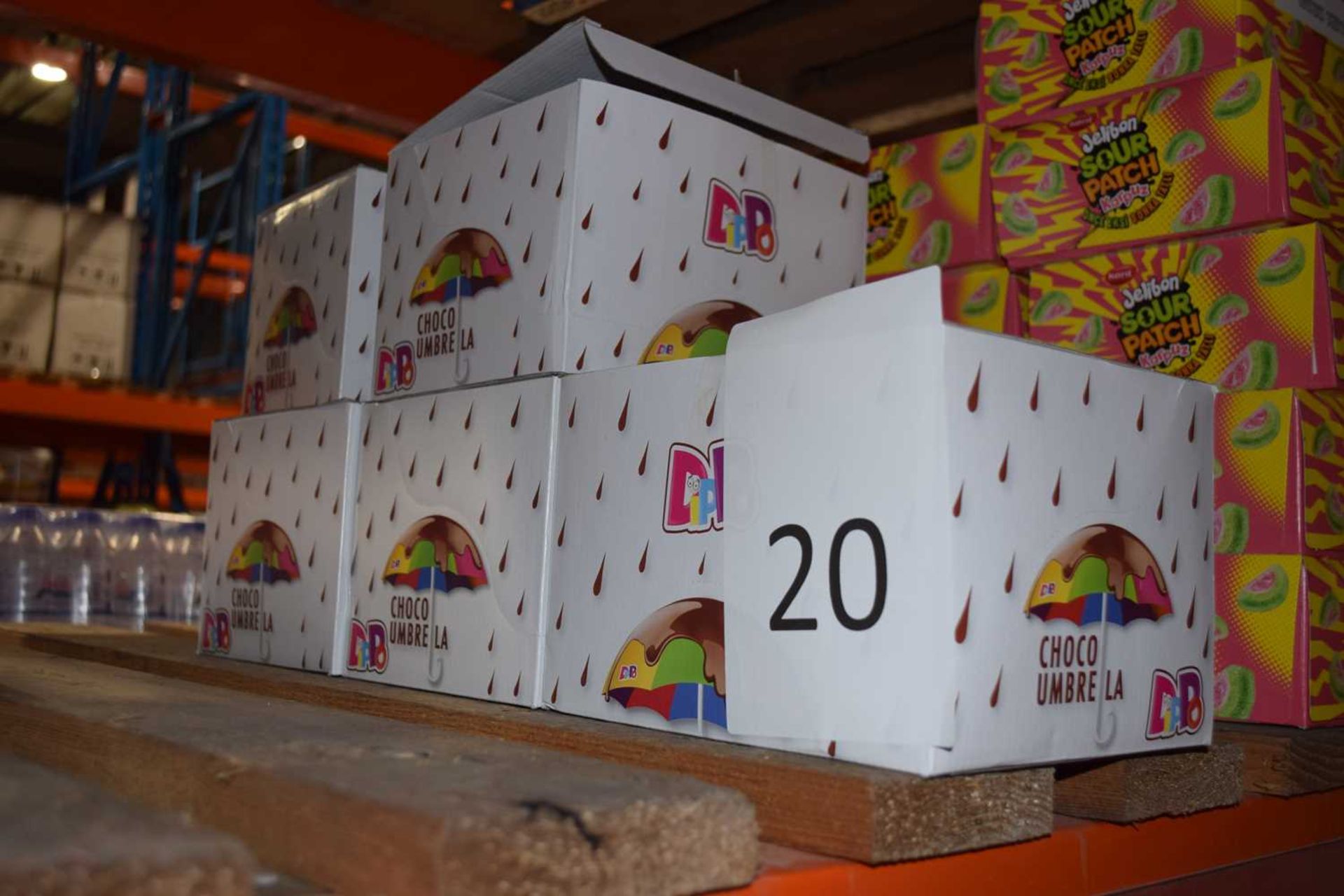 Five boxes of Dippo Choco Umbrellas, approx 30 per box