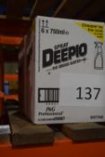 Two boxes of spray Deepio The Grease Buster, each box containing six 750ml spray bottles