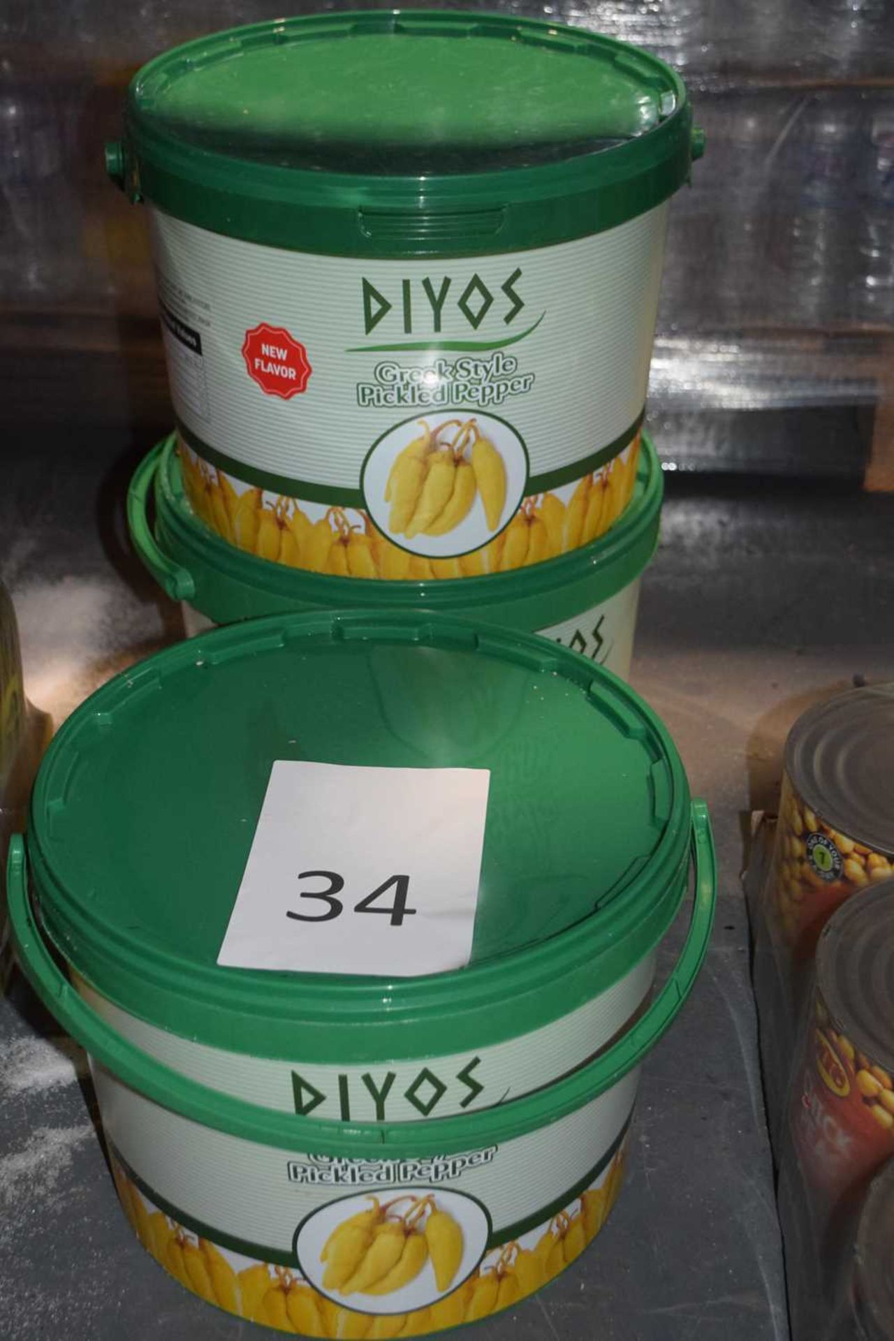 Three 10kg tubs of Greek Style Pickled Peppers by Diyos