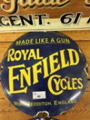 Royal Enfield Cycles enamel sign, width 30cm