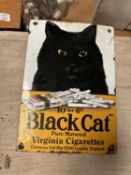 Black Cat enamel sign