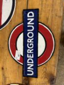 Cast iron London Underground sign, width approx 27cm