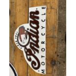 Cast Indian Motorcycles advertising sign, width approx 30cm