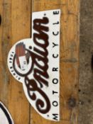 Cast Indian Motorcycles advertising sign, width approx 30cm