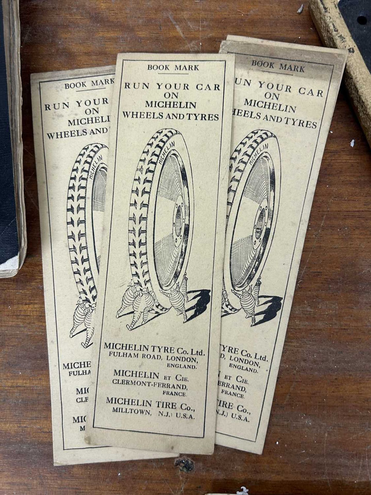 4 Vintage c1940's Michelin bookmarks