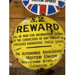 Automobile Association and Motor Union enamel sign, width approx 30cm