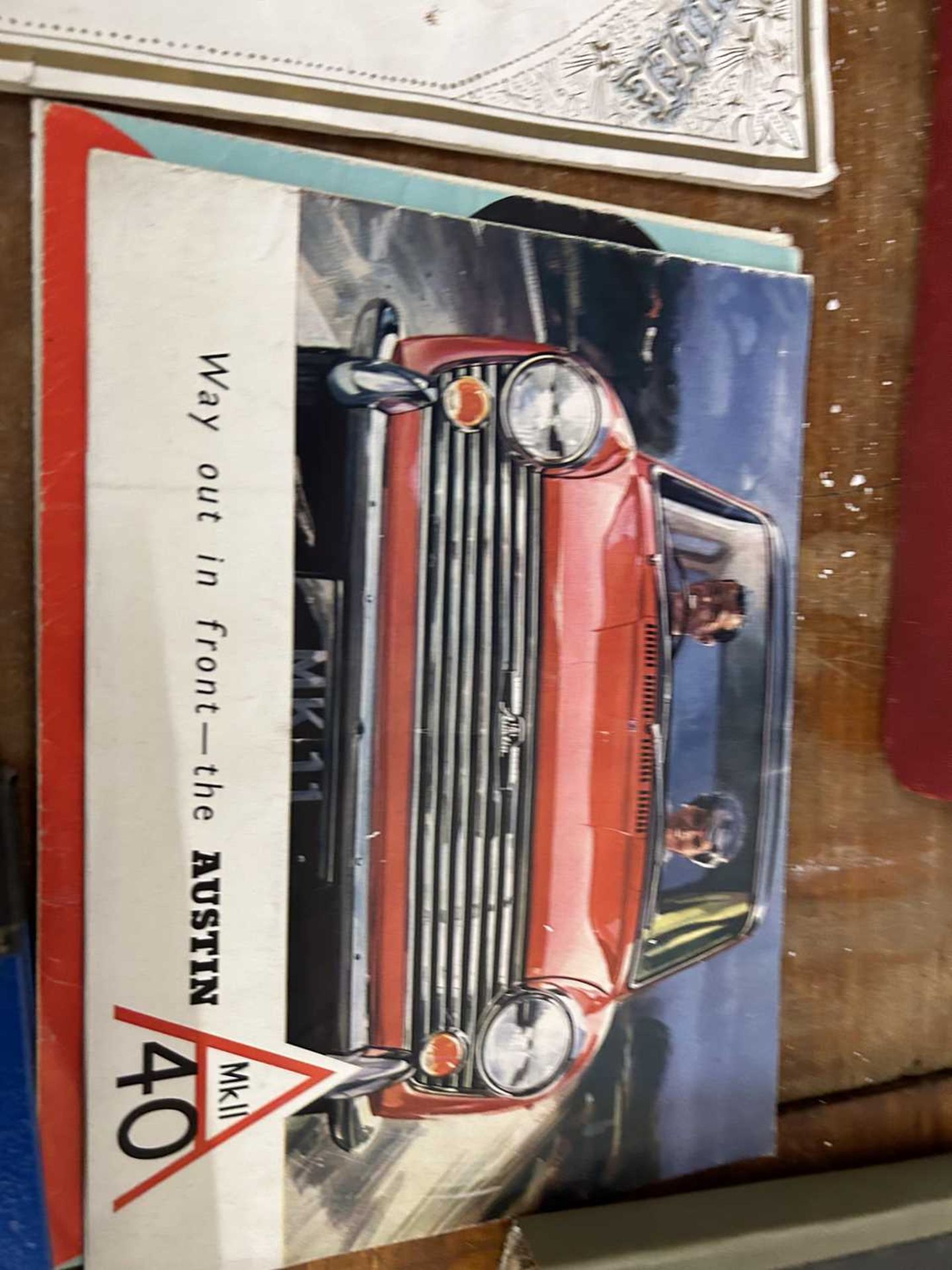 Mixed lot of adverrtising brochures and posters for MG Midget, Austin 40, Morris minor 1000, - Image 2 of 4