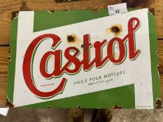 Castrol Oil enamel sign, 30 x 20 cm